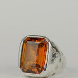 "Aura Dorée" Sapphire Signet Ring Size L 1/2