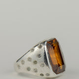 "Aura Dorée" Sapphire Signet Ring Size L 1/2