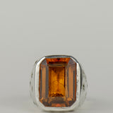 "Aura Dorée" Sapphire Signet Ring Size L 1/2