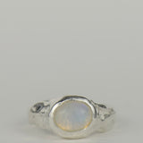 "Aura" Opal & Silver Ring Size N