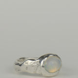 "Aura" Opal & Silver Ring Size N