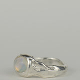 "Aura" Opal & Silver Ring Size N