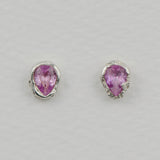"Douce Folie" Silver & Sapphire Stud Earrings