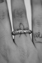 Faye Salt & Pepper Diamond Gold Wedding Band