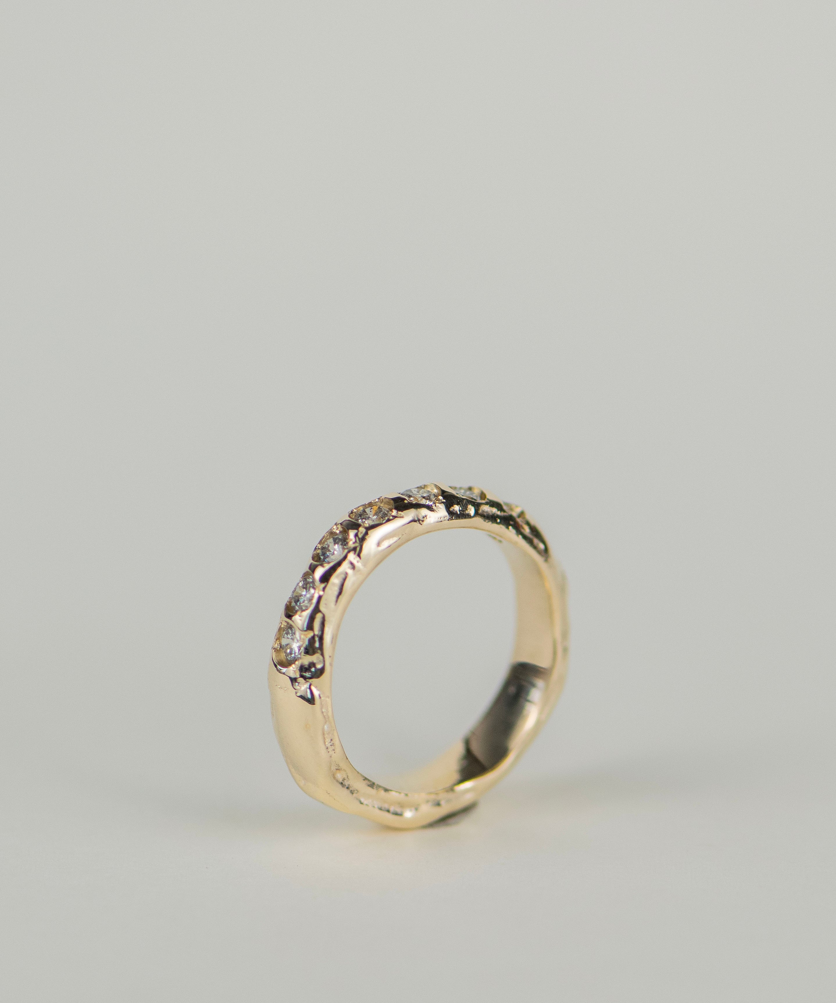 Faye Salt & Pepper Diamond Gold Wedding Band