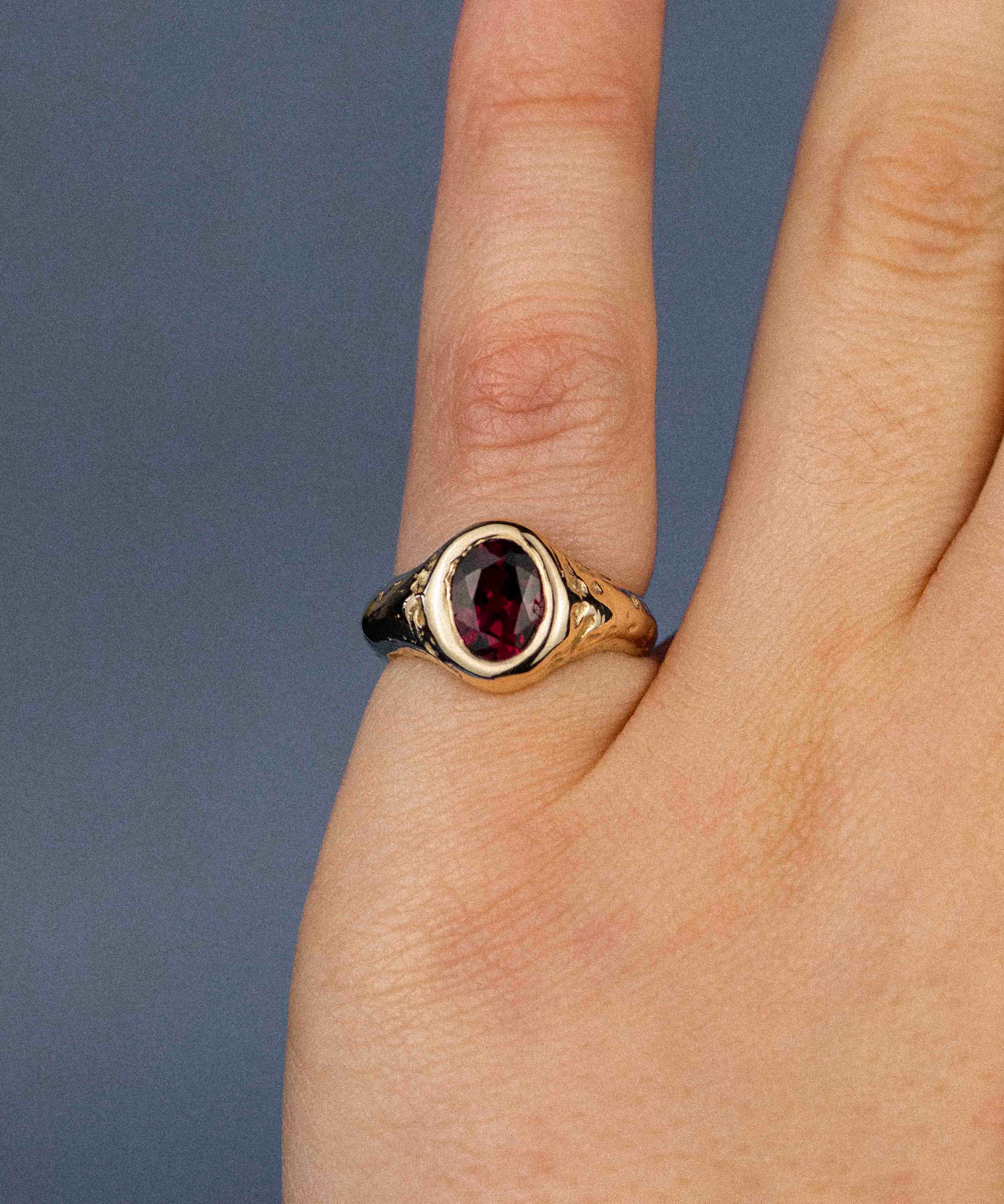 "Madame Rose" Gold & Garnet Signet Ring