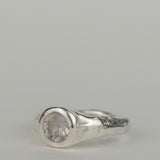 "Mist" Silver & Tourmaline Solitaire Ring Size M
