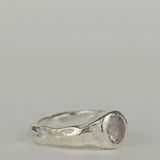 "Mist" Silver & Tourmaline Solitaire Ring Size M