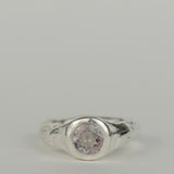 "Mist" Silver & Tourmaline Solitaire Ring Size M