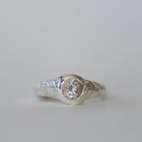 MYST PEACH TOURMALINE RING UK O