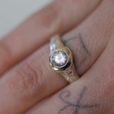 MYST PEACH TOURMALINE RING UK O
